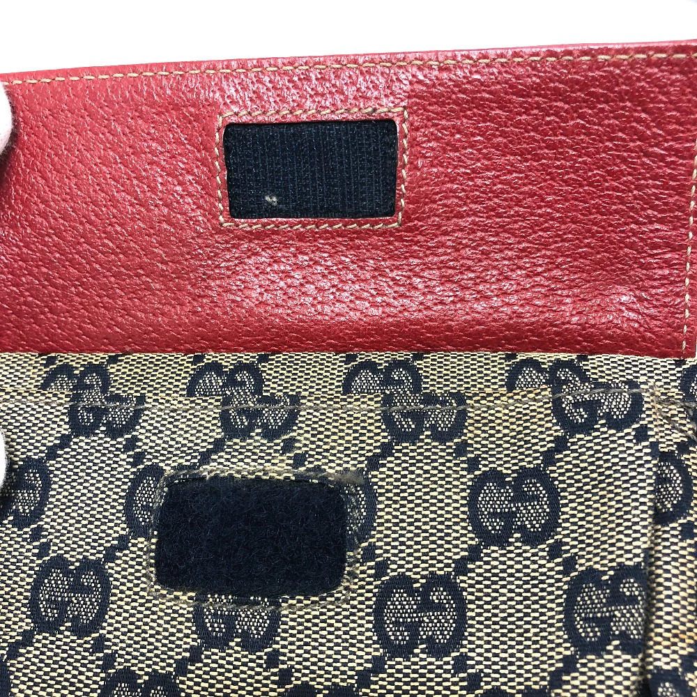 Gucci Belt Bag Bum Body Leather GG Waist Red Canvas Logo Crossbody - Picture 4 of 15